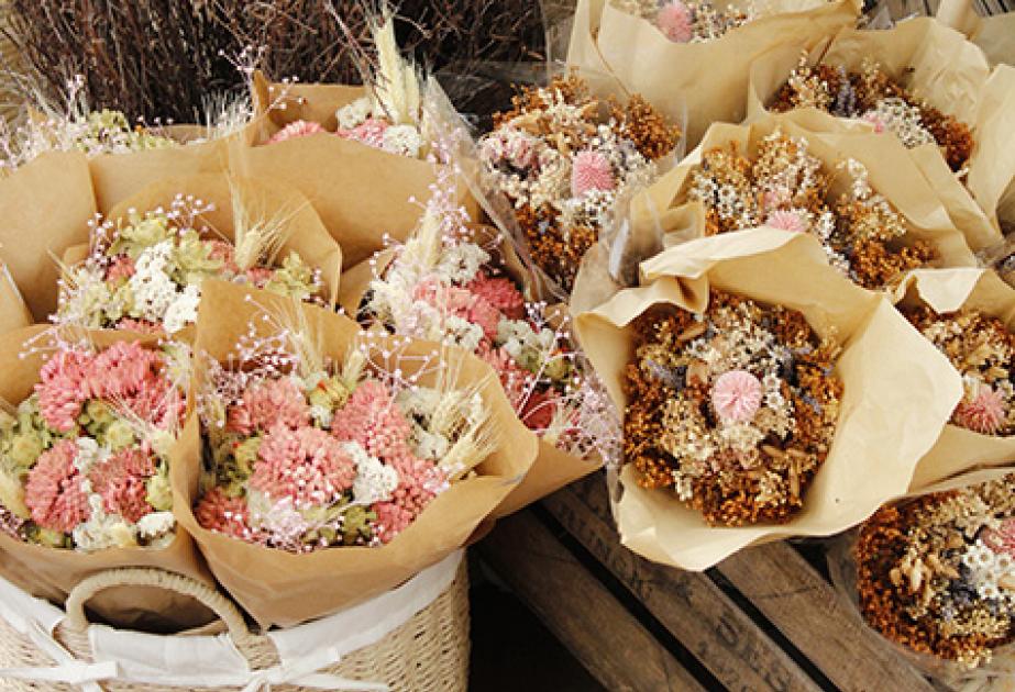 Bouquets de fleurs séchées