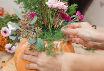 atelier décoration automne composition florale