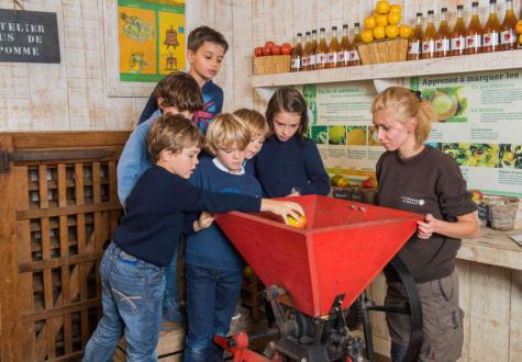 Atelier jus de pomme pour enfant à la Ferme de Gally de Saint Denis